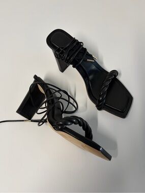 Jimmy Choo Diosa 85 Luxe Nappa Leather Sandals in Black